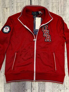 NWT Polo Ralph Lauren Team USA Olympic Track Jacket Red Size Small